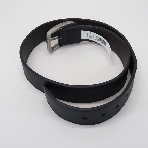 Men Belt Size S/30-32 Black/Brown Perforated Synthetic Leather Hand Crafted  NWT - Picture 3 of 9